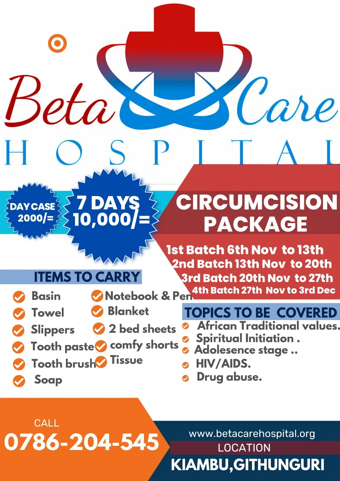 November circumcision package